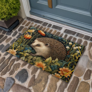 Schattige Hedgehog Tapestry William Morris Style Deurmat