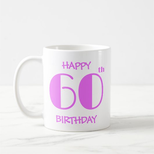 Schattige Heet Roze 60ste Verjaardagsnaam Koffiemok (Links)