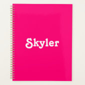 Schattige heet roze aangepaste naam tekst jaar mon planner (Voorkant)