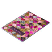 Schattige heet roze goud zeemeermin schalen girly notitieboek (Linkerzijde)