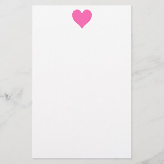 Schattige heet roze hart briefpapier (Voorkant)