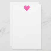 Schattige heet roze hart briefpapier (Voorkant / Achterkant)