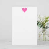 Schattige heet roze hart briefpapier (Staand voorkant)