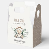 Schattige Heilige Koe Bladblad Pastel Neutraal Bab Bedankdoosjes (Geopend)