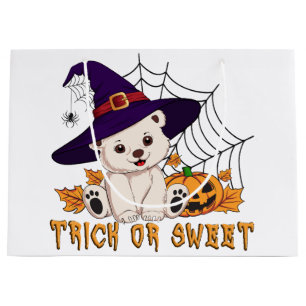 Schattige Heks Ijsbeer Halloween Kunst Groot Cadeauzakje