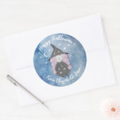 Schattige Heks Kinderen Halloween Feestje Ronde Sticker (Envelop)