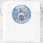 Schattige Heks Kinderen Halloween Feestje Ronde Sticker (Tas)