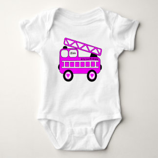 Schattige Helder Roze Meisjes Firetruck Ontwerp Romper