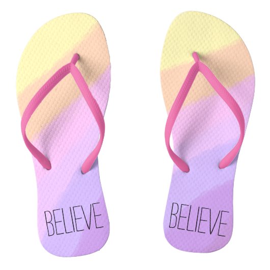schattige heldere neonborstels eenhoorn kleuren teenslippers (Voetbed)