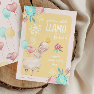 Schattige hele lama leuke Valentijnskaarten voor d Feestdagenkaart
