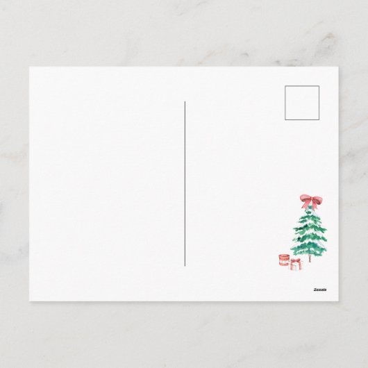 Schattige helemaal witte kerst feestdagenkaart (Achterkant)