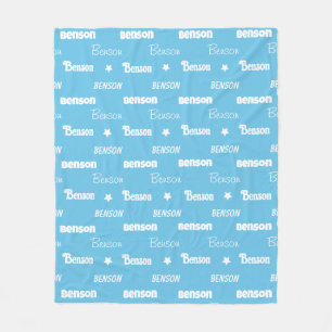 Schattige hemelsblauw die naam herhalen gepersonal fleece deken