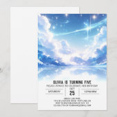 Schattige hemelse digitale verjaardag kaart (Voorkant / Achterkant)