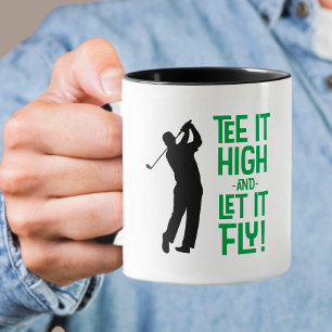 Schattige heren golf tee funny humor sport zwart g mok