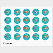 Schattige herfst bosdieren herfst baby shower ronde sticker (Vel)