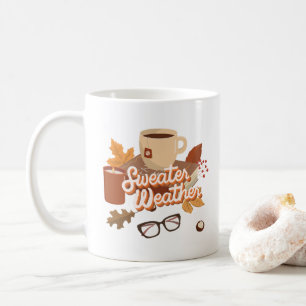 Schattige herfst look trui weer warmte illustratie koffiemok