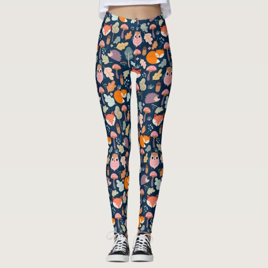 Schattige Herfst patroon Leggings (Voorkant)