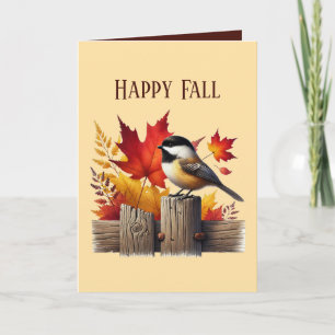 Schattige herfst seizoensgebonden aanpasbare vogel kaart