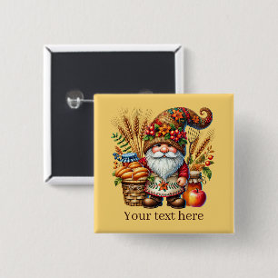 Schattige herfst thematische kabouterfeestje  vierkante button 5,1 cm