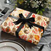 Schattige herfst vogels en bladeren cadeaupapier