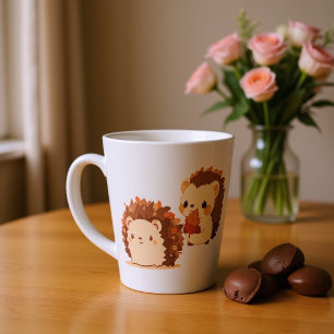 Schattige Herfstegeltjes – Kawaii Dieren in het He Latte Mok