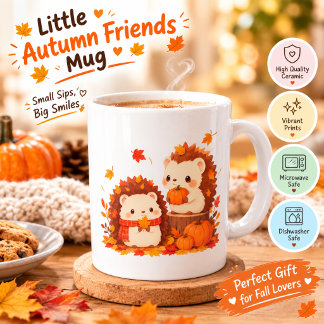Schattige herfstehgelhogs – Kawaii herfst bosdiere Koffiemok
