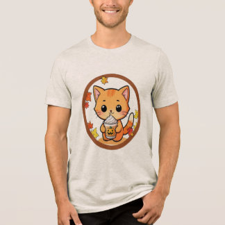 Schattige herfstkat met pompoen T-shirt