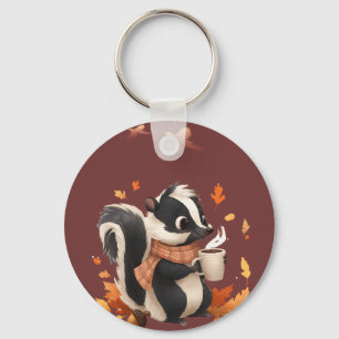 Schattige herfstsleutelanhanger met stinkdier - Kn Sleutelhanger