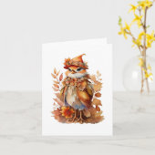 Schattige herfstvogel Alle gelegenheden Kaart (Gele Bloem)