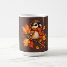 Schattige herfstvogel met gezellige sjaal – herfst
