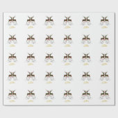 Schattige herrenderingsbuffels met pretkerst cadeaupapier (Vlak)