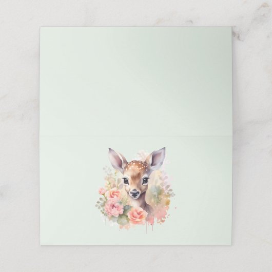 Schattige hert omgeven door Rozen (Buitenkant ongevouwen)