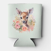 Schattige hert omgeven door Rozen Blikjeskoeler (Voorkant)