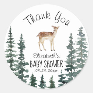 Schattige herten Baby shower dank u Ronde Sticker