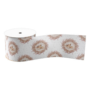 Schattige Herten Gingerbread Elegant Beige Red Chr Grosgrain Lint