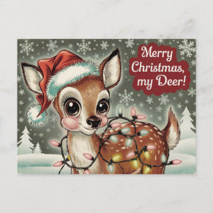 Schattige  Herten Kerst Briefkaart