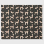 Schattige herten thema kerst cadeaupapier (Vlak)