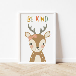 Schattige Herten Wees Vriendelijk Kinder Poster