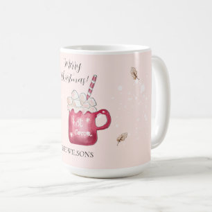 Schattige hete chocolade feestelijke illustratie koffiemok