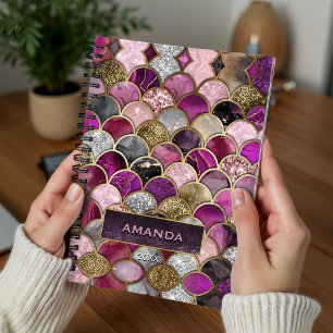 Schattige hete roze gouden zeemeermin schubben mei planner