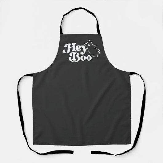 Schattige Hey Boo Funny Ghost Halloween Schort (Voorkant)