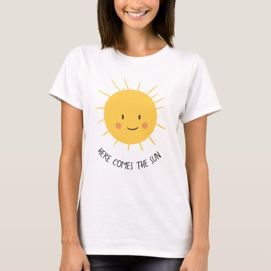 Schattige Hier Komt de Zon Moeder Te Zijn T-shirt (Voorkant)