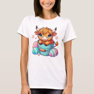 Schattige Highland Koe in een emmer - Schattige Pa T-shirt