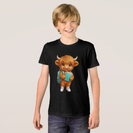 Schattige Highland Koe Terug naar School | School Tri-Blend Shirt