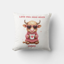 Schattige Highland Koe Valentijnshart Bril Koffie