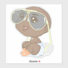 Schattige Hip Zwart Baby Kwekerij Kamer Muursticke Sticker