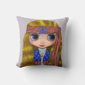 Schattige Hippie Chick Peace Sign Hoofdband Sterre Kussen