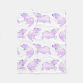 schattige hippo fleece deken