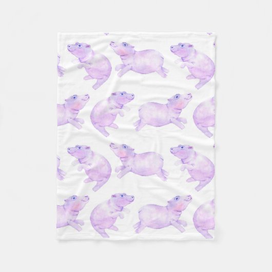 schattige hippo fleece deken (Voorkant)