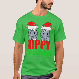 Schattige Hippo Vakantie Funny Christmas T-shirt